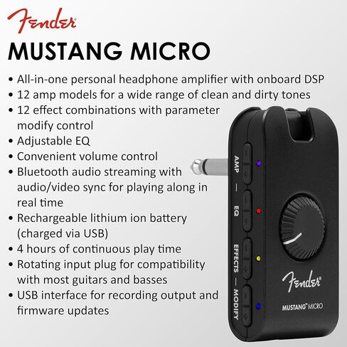 حزمة مضخم صوت الجيتار الشخصي الصغير من Fender Mustang مع اللقطات وأقراص DVD التعليمية لأوستن بازار in Kuwait