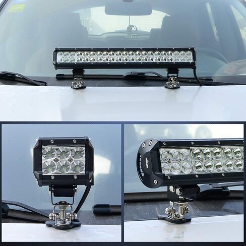 Nilight LED LID Light Bar Bracket 2PCS Universal Lood-Balar Hood Fog Pods Work Work Lamp No Drilling Aluminium Mount Clamp حامل للشاحن in Saudi Arabia