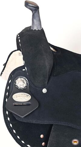 HILASON Flex Tree Western Horse Stud Trail Barrel American Leather Saddle Black | for Horses in Saudi Arabia