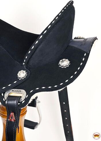 HILASON Flex Tree Western Horse Stud Trail Barrel American Leather Saddle Black | for Horses in Saudi Arabia