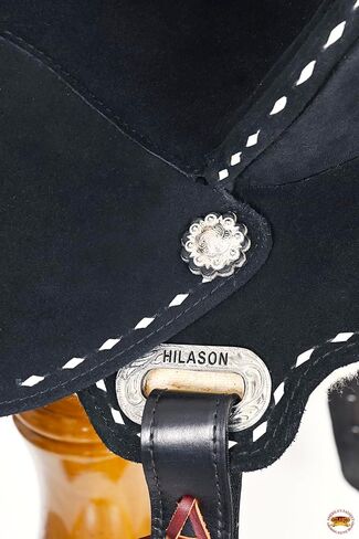 HILASON Flex Tree Western Horse Stud Trail Barrel American Leather Saddle Black | for Horses in Saudi Arabia