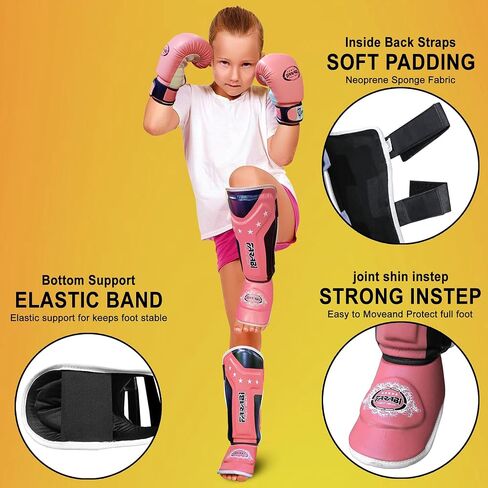 Farabi Sports Shin Instep Kids Junior MMA Kick Boxing Shin Guard Training Shin Protector Guards in Kuwait