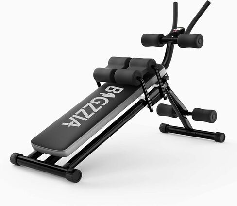Bigzzia Ab Machine, 5-in-1 Adjustable Ab Workout Bench Core Abdomen Trainer for Stomach Workout, Crunch Machine Exercise Equipment for Home Gym - Sit UP, Push UP, Leg Press, Glider, Roman Chair, 330lbs Capacity in Saudi Arabia