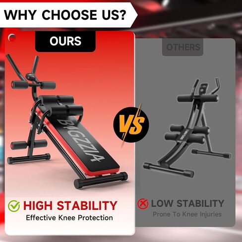 Bigzzia Ab Machine, 5-in-1 Adjustable Ab Workout Bench Core Abdomen Trainer for Stomach Workout, Crunch Machine Exercise Equipment for Home Gym - Sit UP, Push UP, Leg Press, Glider, Roman Chair, 330lbs Capacity in Saudi Arabia