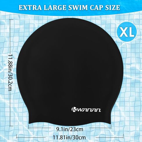Extra Large Silicone Swim Cap for Long Hair and Protective Styles–Waterproof Swimming Cap for Men and Women with Dreadlocks, Weaves, Extensions, Braids, Curls, and Afros–Keep Hair Dry in Kuwait