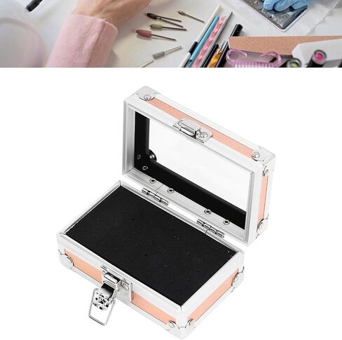 Pomya Nail Drill Bit Holder Storage Box, Multi Hole Nail Drill Bits Stand Displayer with Transparent Flip Cover, Nail Bits Organizers Container (Black) in Saudi Arabia