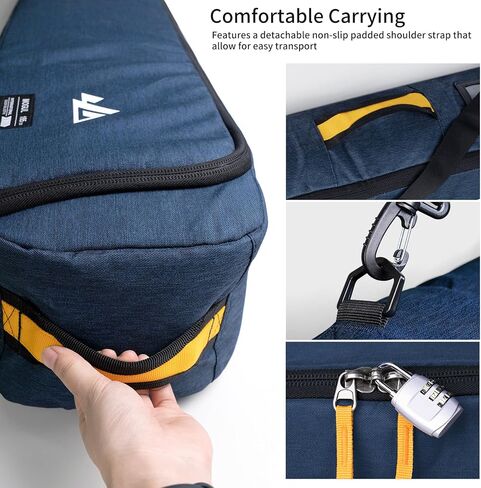Unigear Ski Bag for Air Travel, 360° Fully Padded Protection, Water-Resistant and Durable up to 192cm for Snow Air Travel Transport in Saudi Arabia