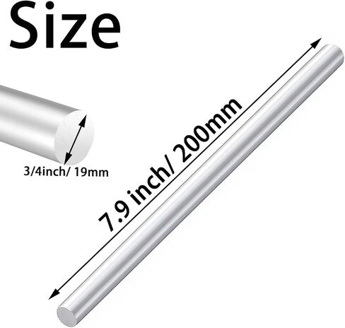 1PCS Aluminum Rod 3/4 inch Aluminum Round Bar Stock 6061 Solid Extruded Lathe Bar Stock Aluminums Round Rod 7.9 inch Round for Industrial, DIY Craft in Saudi Arabia
