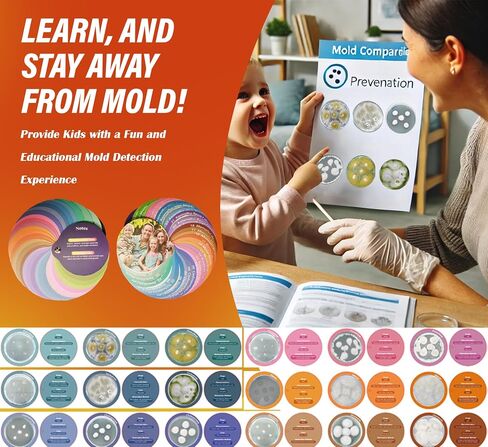 Mold Test Kit for Home Air Quality 5PCS - Mold Toxicity Test for HVAC, at Home Mold Test Kit, Mold Detector for Home Air Quality - Black Mold Testing Kit Air with Guide and Lab Support in Saudi Arabia