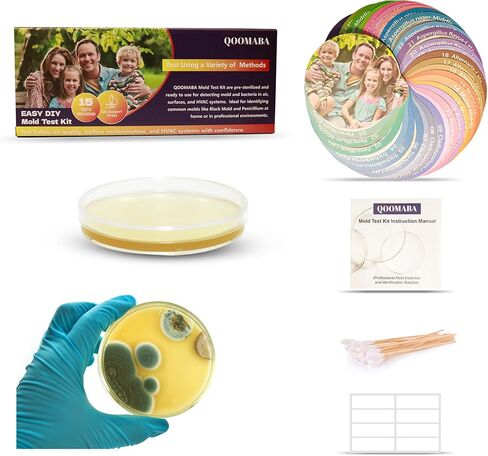 Mold Test Kit for Home Air Quality 5PCS - Mold Toxicity Test for HVAC, at Home Mold Test Kit, Mold Detector for Home Air Quality - Black Mold Testing Kit Air with Guide and Lab Support in Saudi Arabia