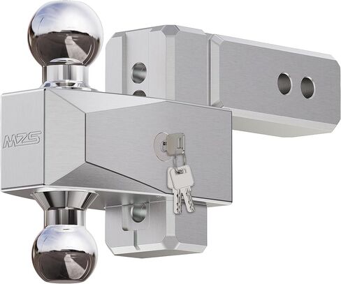 MZS 2025 Patented Upgraded Aluminum Adjustable Trailer Hitch -Drop Hitch-Tow Hitch with 2.5 inch Receiver-Heavy Duty with 6-Inch Drop/Rise for Truck (18,500 LBS GTW) Chrome in Saudi Arabia