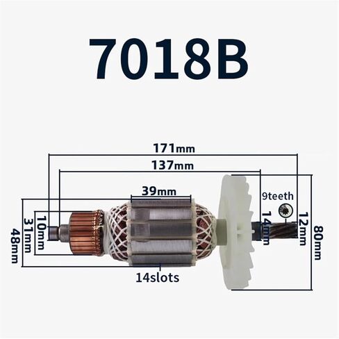 CAARLA AC220-240V 7018B PRATIONS Armature Stator For7018B سلسلة متسلسلة متسلسلات مرساة قم بمسح قمم البديل (مع المحمل) in Kuwait