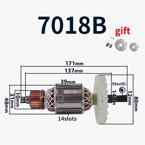 CAARLA AC220-240V 7018B PRATIONS Armature Stator For7018B سلسلة متسلسلة متسلسلات مرساة قم بمسح قمم البديل (مع المحمل) in Kuwait