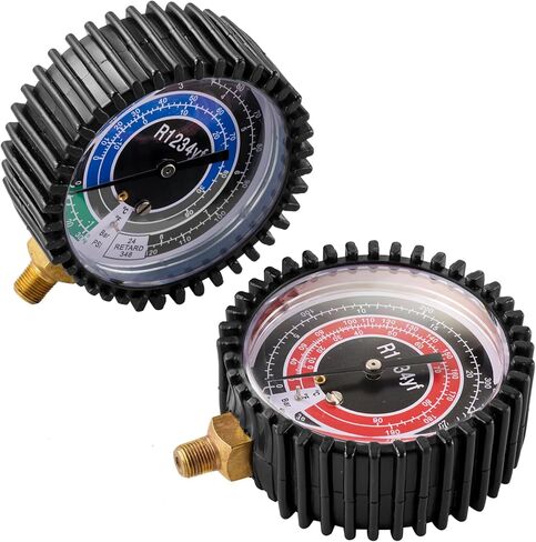 R410A Manifold Gauge, Air Conditioner Refrigerant Low Pressure Gauge, 1/4 Refrigerant Manifold Freon Gauges for R410A R22 R134A R404A 220 PSI in Saudi Arabia