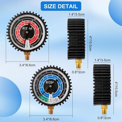 R410A Manifold Gauge, Air Conditioner Refrigerant Low Pressure Gauge, 1/4 Refrigerant Manifold Freon Gauges for R410A R22 R134A R404A 220 PSI in Saudi Arabia