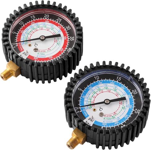R410A Manifold Gauge, Air Conditioner Refrigerant Low Pressure Gauge, 1/4 Refrigerant Manifold Freon Gauges for R410A R22 R134A R404A 220 PSI in Saudi Arabia