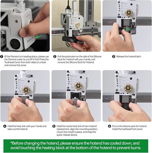 Bamboo Lab Original A1 Mini,A1 Stainless Steel Hotend Kit with 0.4mm Harden Steel Nozzle, All Metal Extruder Hot End, Heating Block Replacement in Kuwait