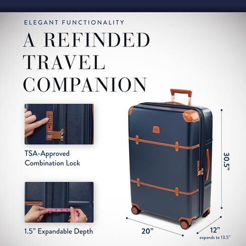 Bric's Bellagio Spinner Trunk - 21"- Luxury Bags for Women and Men - TSA Approved Luggage - Cream in Saudi Arabia
