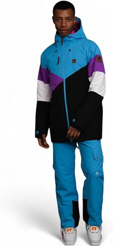 Oosc Fresh Pow Snowboard & Ski Jacket Jacket | الأزرق والأرجواني والأسود | مقاوم للماء ومعزول الاصطناعية | البوليستر المعاد تدويره in Saudi Arabia