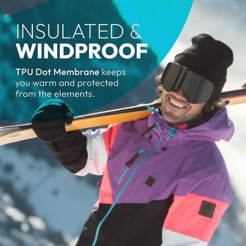 Oosc Fresh Pow Snowboard & Ski Jacket Jacket | الأزرق والأرجواني والأسود | مقاوم للماء ومعزول الاصطناعية | البوليستر المعاد تدويره in Saudi Arabia