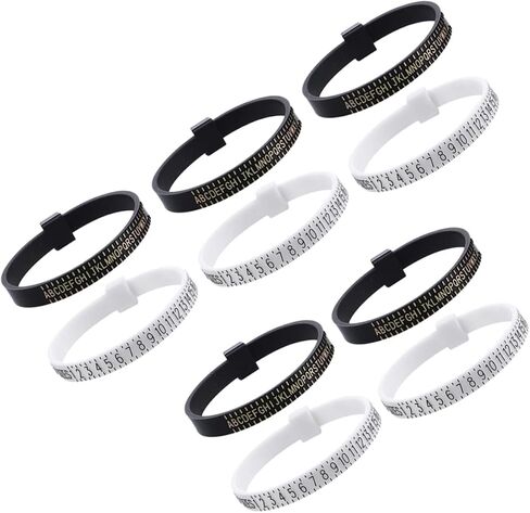 Veemoon 10-Piece Ring Sizer Measuring Tool Set Adjustable Finger Gauge for Jewelry US UK Sizes Accurate Measurement for Engagement and Wedding Rings in Saudi Arabia