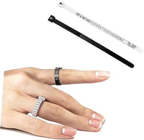 Veemoon 10-Piece Ring Sizer Measuring Tool Set Adjustable Finger Gauge for Jewelry US UK Sizes Accurate Measurement for Engagement and Wedding Rings in Saudi Arabia