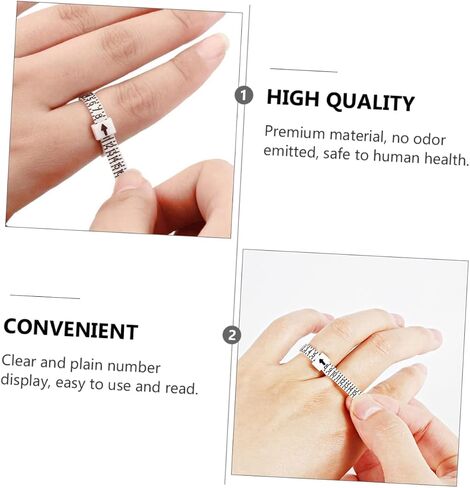 Veemoon 10-Piece Ring Sizer Measuring Tool Set Adjustable Finger Gauge for Jewelry US UK Sizes Accurate Measurement for Engagement and Wedding Rings in Saudi Arabia