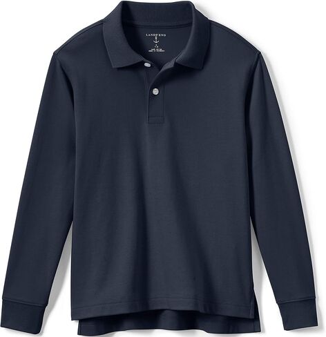 Lands' End School Uniform Girls Long Sleeve Feminine Fit Interlock Polo Shirt in Saudi Arabia