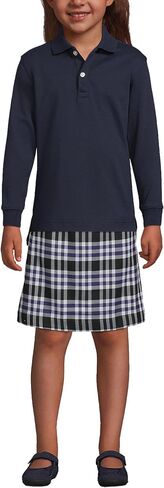 Lands' End School Uniform Girls Long Sleeve Feminine Fit Interlock Polo Shirt in Saudi Arabia