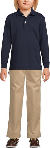 Lands' End School Uniform Girls Long Sleeve Feminine Fit Interlock Polo Shirt in Saudi Arabia