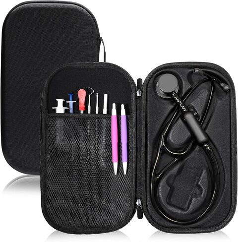 1 Pack Digital Stethoscope Case, 13.19 x 7.48 x 1.77 Inches Large Carrying Case Compatible with Digital or Cardiology Stethoscope, Black in Saudi Arabia