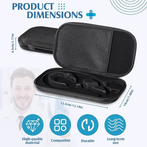 1 Pack Digital Stethoscope Case, 13.19 x 7.48 x 1.77 Inches Large Carrying Case Compatible with Digital or Cardiology Stethoscope, Black in Saudi Arabia