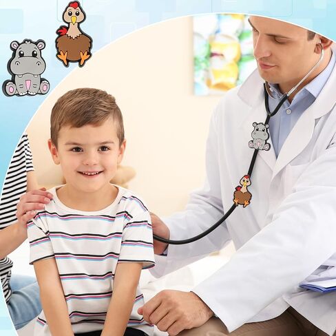 Zoo Animals Stethoscope Charm Tag for Nurse - 20Pcs Cute Animal Medical Plastic Stethoscope Decor Accessories, Present for Pediatric Doctor & Veterinarian, Medical Worker Nursing Graduation in Saudi Arabia