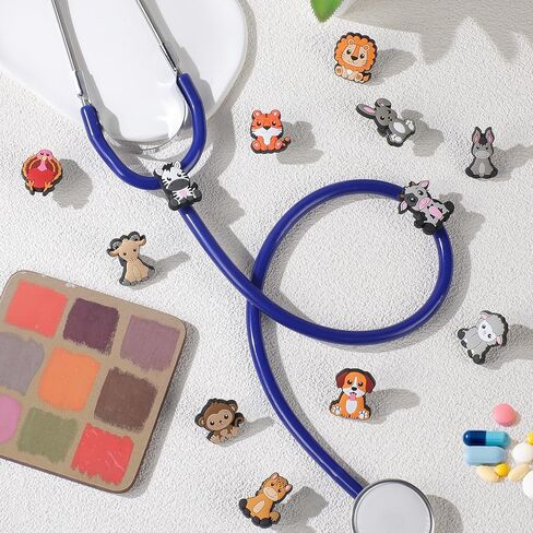 Zoo Animals Stethoscope Charm Tag for Nurse - 20Pcs Cute Animal Medical Plastic Stethoscope Decor Accessories, Present for Pediatric Doctor & Veterinarian, Medical Worker Nursing Graduation in Saudi Arabia