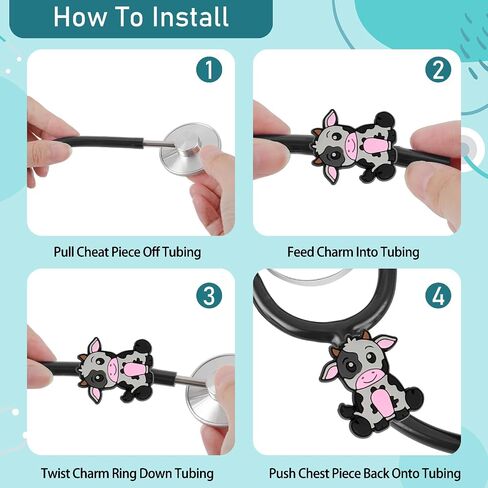 Zoo Animals Stethoscope Charm Tag for Nurse - 20Pcs Cute Animal Medical Plastic Stethoscope Decor Accessories, Present for Pediatric Doctor & Veterinarian, Medical Worker Nursing Graduation in Saudi Arabia
