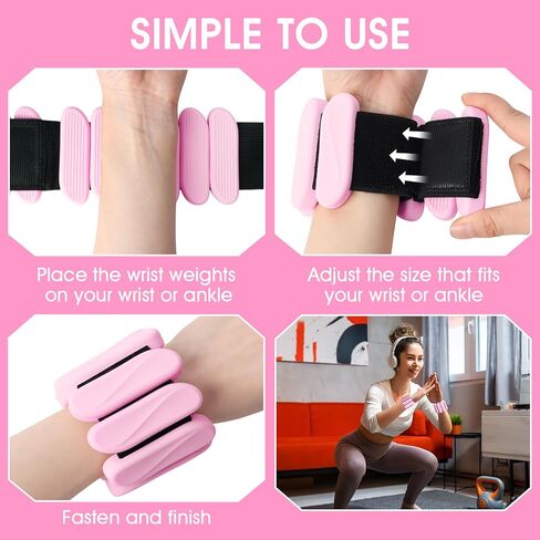 أوزان معصم ، 2PACK أوزان يمكن ارتداؤها في الكاحل للنساء والرجال ، ذراع قابلة للتعديل وأوزان الساق ، أساور مرجحة للسيليكون للمشي بيلاتيس اليوغا الجريئة للرقص 2LB in Kuwait