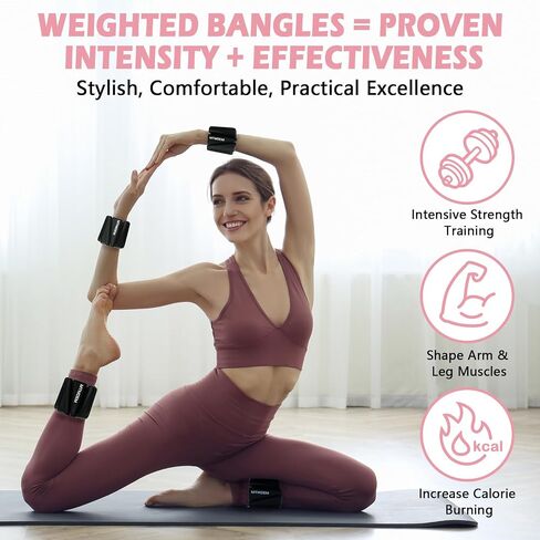 Wrist Ankle Weights for Women Men, Adjustable Silicone Weighted Bangles 2 Lbs Each, Wrist Weights Perfect for Walking, Pilates, Yoga, Barre, Pool, Exercises,Strength Training and Gym (Set of 2) in Saudi Arabia