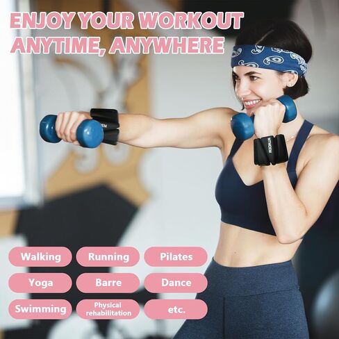 Wrist Ankle Weights for Women Men, Adjustable Silicone Weighted Bangles 2 Lbs Each, Wrist Weights Perfect for Walking, Pilates, Yoga, Barre, Pool, Exercises,Strength Training and Gym (Set of 2) in Saudi Arabia