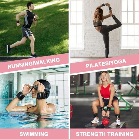 Wrist Ankle Weights for Women Men, Adjustable Silicone Weighted Bangles 2 Lbs Each, Wrist Weights Perfect for Walking, Pilates, Yoga, Barre, Pool, Exercises,Strength Training and Gym (Set of 2) in Saudi Arabia