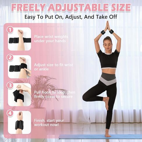 Wrist Ankle Weights for Women Men, Adjustable Silicone Weighted Bangles 2 Lbs Each, Wrist Weights Perfect for Walking, Pilates, Yoga, Barre, Pool, Exercises,Strength Training and Gym (Set of 2) in Saudi Arabia