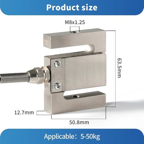 Digital Force Gauge with S Type Load Cell,Push Pull Gauge Dynamometer,Peak/Track Mode, ± 0.05% F.S Accuracy Input MV Signal Test G/kg/T/lb/oz/N/KN/Nm/Ncm/Pa/MPa/GPA/Psi/bar etc. (0-500KG) in Kuwait