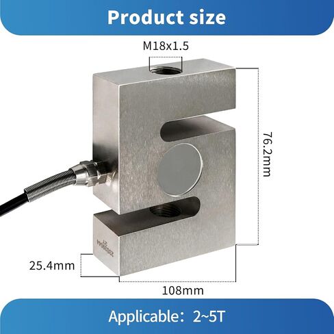 Digital Force Gauge with S Type Load Cell,Push Pull Gauge Dynamometer,Peak/Track Mode, ± 0.05% F.S Accuracy Input MV Signal Test G/kg/T/lb/oz/N/KN/Nm/Ncm/Pa/MPa/GPA/Psi/bar etc. (0-500KG) in Kuwait