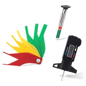 3pcs Tire Tread Depth Gauge Measure Tool Tyre Thread Depth Checker, Color-Coded Brake Pad Lining Gauge Digital Tire Tread Measuring Tool for Motorcycle Car Truck Bus Vans in Kuwait
