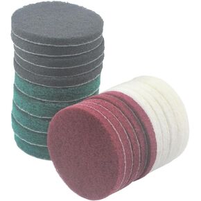 20 Pcs 5" Mixed Grit Drill Brush Scrubber Scouring Pads | Hook & Loop Power Scrubber Scour for Rotary Tools, Random Orbital Sander ( 180#/400#/800#/1200# ) in Kuwait