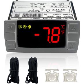 XR06CX-4N1F1 Temperature Controller with NTC Temperature Sensor Probe Compatible with Dixell XR06CX-4N1F1 Temperature Thermostat Fit for 120V 50-60Hz Commercial Refrigerators/Freezer (with Clasp) in Saudi Arabia