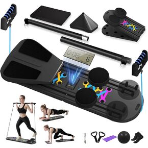 لوحة بيلاتيس ، مصلح بيلاتيس قابل للطي تم تعيينه للتمرين المنزلي مع مؤقت ، آلة مصلحة محمولة متعددة الوظائف 6 في 1 in Kuwait