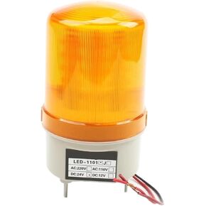 LED-1101J فلاش تحذير من طوارئ طوارئ مع طوارئ الجرس الأحمر الأزرق الأخضر مؤشر مصباح DC12V 24V AC220V 110V (أصفر ، AC 110V) in Kuwait