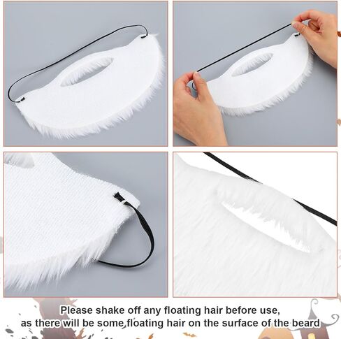 Fake Mustache Brown Fake Beard Costume Elastic Fakes Brown Beard Mexican Pirate Detective Mustache for Disguise Male Makeup Halloween Christmas Fiesta Masquerade Party Cosplay 100 Days of School in Kuwait