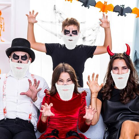 Fake Mustache Brown Fake Beard Costume Elastic Fakes Brown Beard Mexican Pirate Detective Mustache for Disguise Male Makeup Halloween Christmas Fiesta Masquerade Party Cosplay 100 Days of School in Kuwait