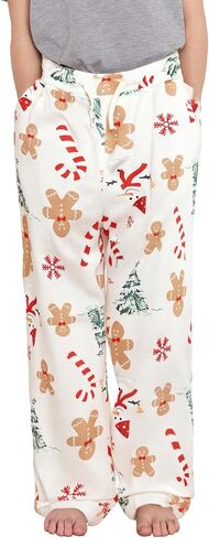 PATPAT Unisex Kids Plaid Pajama Pants – Soft Lounge Sleep Bottoms with Elastic Waist and Pockets, Ages 5–14 Years in Saudi Arabia